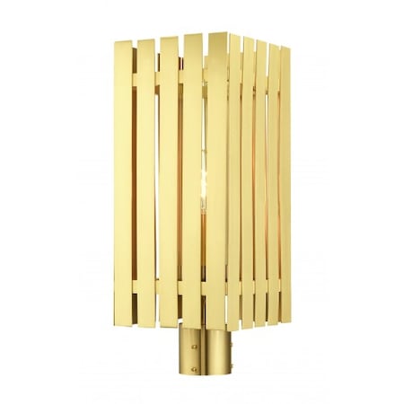 Livex Lighting Satin Brass Outdoor Post Top Lantern, 1 L 20756-12