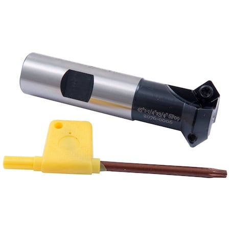 Hhip 45 Degree 1-1/4" X 3/4 Shank 2-Insert Indexable Chamering End Mill 2076-0006