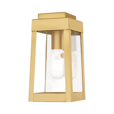 Livex Lighting Oslo 1 Light Satin Brass Outdoor Wall Lantern 20851-12