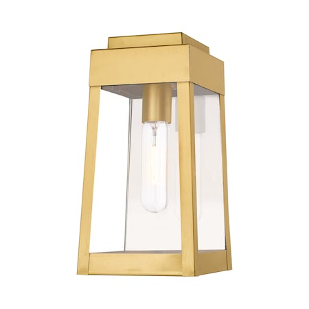 Livex Lighting Oslo 1 Light Satin Brass Outdoor Wall Lantern 20852-12