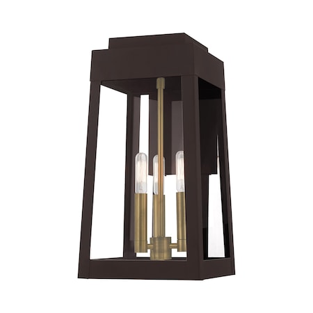 Livex Lighting Oslo 3 Light Bronze Outdoor Wall Lantern 20855-07