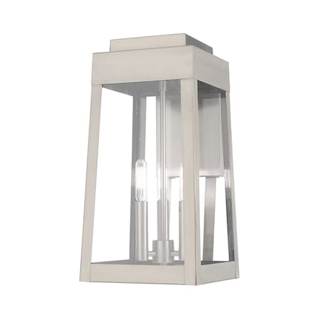 Livex Lighting Oslo 3 Light Brushed Nickel Outdoor Wall Lantern 20855-91
