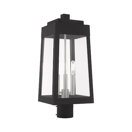 Livex Lighting Oslo 3 Light Black Outdoor Post Top Lantern 20856-04