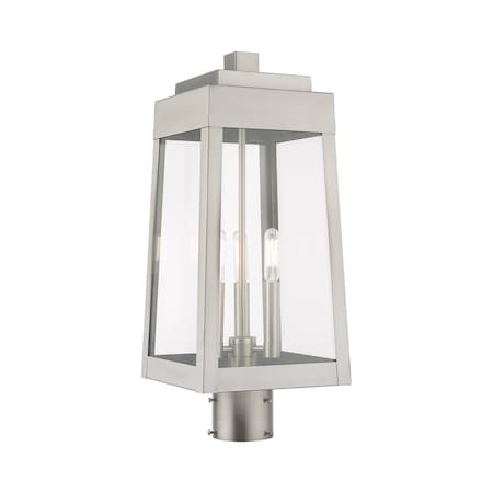 Livex Lighting Oslo 3 Light Brushed Nickel Outdoor Post 20856-91