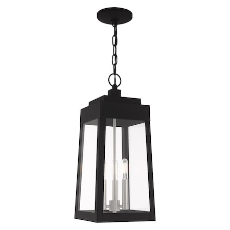 Livex Lighting Oslo 3 Light Black Outdoor Pendant Lantern 20857-04