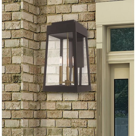 Livex Lighting Oslo 3 Light Bronze Outdoor Wall Lantern 20858-07