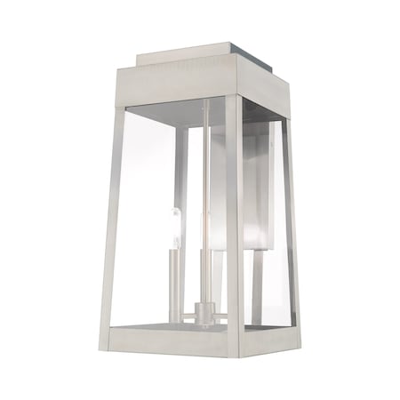 Livex Lighting Oslo 3 Light Brushed Nickel Outdoor Wall Lantern 20858-91