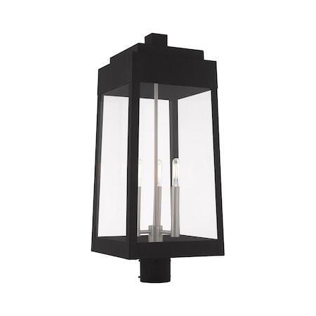 Livex Lighting Oslo 3 Light Black Outdoor Post Top Lantern 20859-04