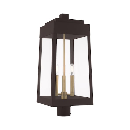 Livex Lighting Oslo 3 Light Bronze Outdoor Post Top Lantern 20859-07