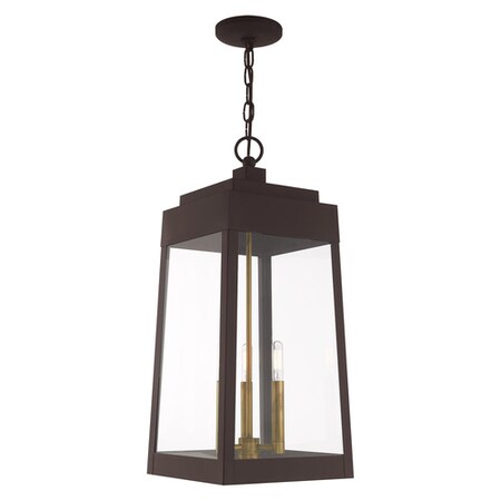 Livex Lighting Oslo 3 Light Bronze Outdoor Pendant Lantern 20860-07