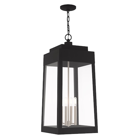 Livex Lighting Oslo 4 Light Black Outdoor Pendant Lantern 20863-04