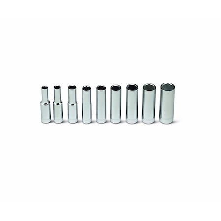 Wright Tool Set 1/4" Drive 9 Piece Set - 6 Point 208