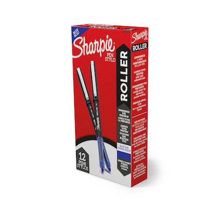 Sharpie Rollerball Pen, Needle Point, Blue, PK12 2093199