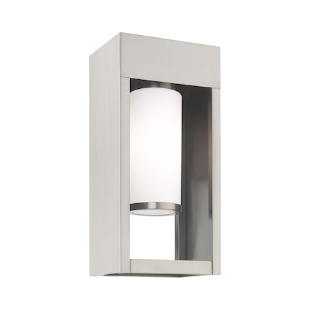 Livex Lighting Bleecker 1 Light Brushed Nickel Outdoor Wall Lantern 20982-91