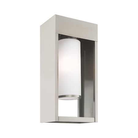 Livex Lighting Bleecker 1 Light Brushed Nickel Outdoor Wall Lantern 20983-91