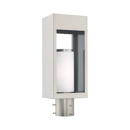 Livex Lighting Bleecker 1 Light Brushed Nickel Outdoor Post Top Lantern 20984-91