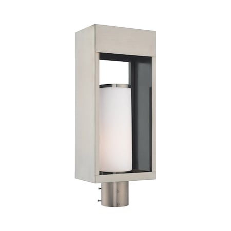 Livex Lighting Bleecker 1 Light Brushed Nickel Outdoor Post Top Lantern 20985-91