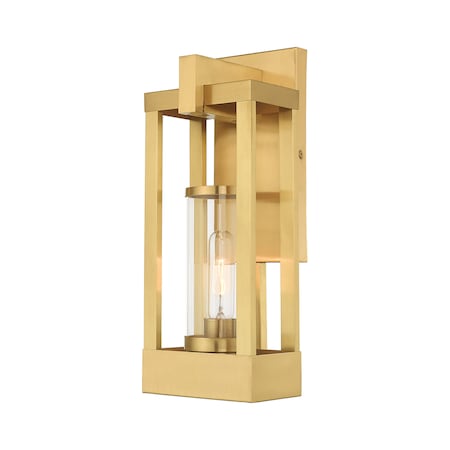 Livex Lighting Delancey 1 Light Satin Brass Outdoor Wall Lantern 20992-12