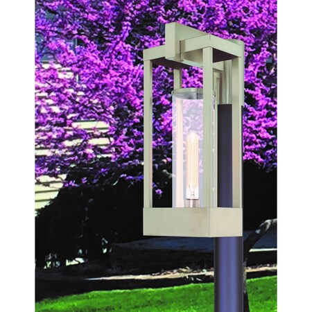 Livex Lighting Delancey 1 Light Brushed Nickel Outdoor Post Top Lantern 20996-91