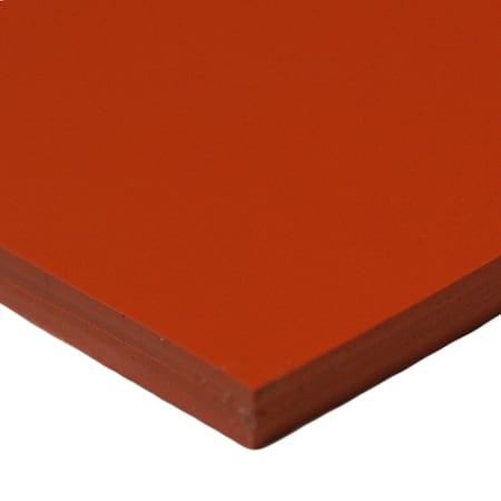 Rubber-Cal Silicone Sheet 60A -Red/Orange- 1/4in x 6 in W x 6 in L 20-116