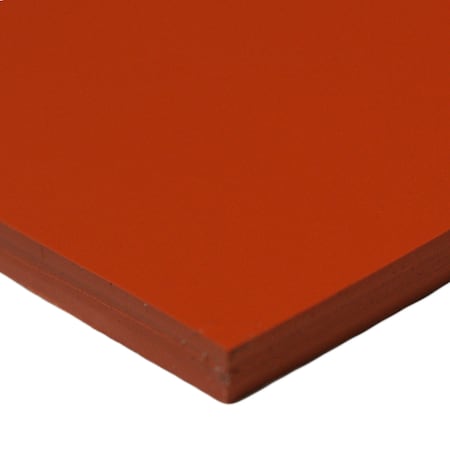 RUBBER-CAL Silicone - Commercial Grade Red/Orange - 60A - Rubber Sheets & Rubber Rolls - 1/8" T x 12" W x 12" L 20-116