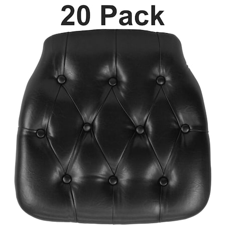 Flash Furniture Hard Black Tufted Vinyl Chiavari Chair Cushion, PK20 20-SZ-TUFT-BLACK-GG