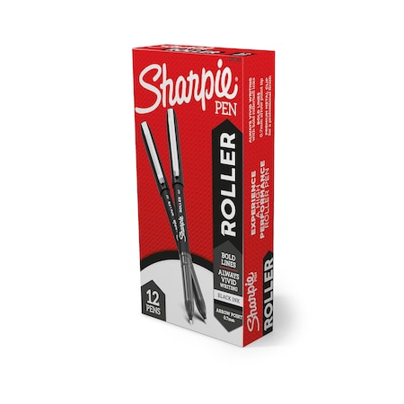 Sharpie Rollerball Pen, Arrow Point, Black, PK12 2101305