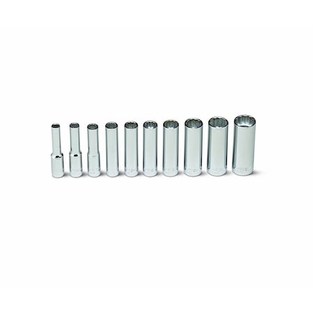 Wright Tool Set 1/4" Drive 10 Piece Set - 12 Point D 210