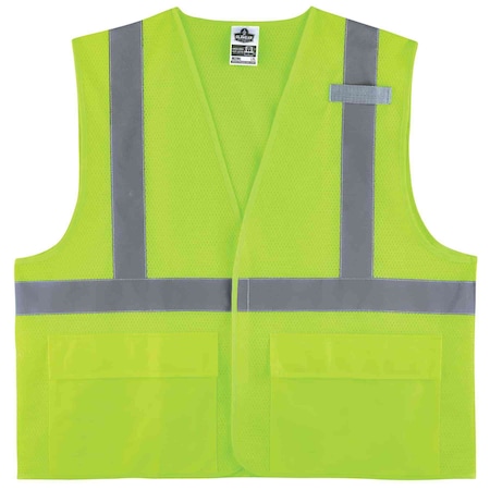 Ergodyne Lime Type R Class 2 Standard Mesh Vest,  8220HL