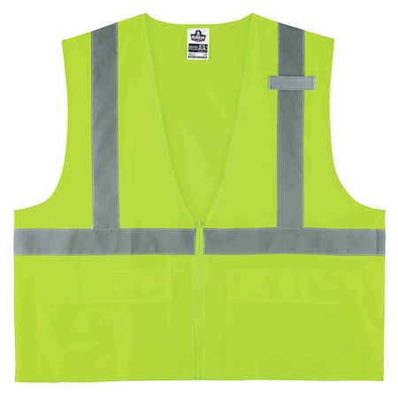 Ergodyne Lime Type R Class 2 Standard Solid Vest, 8225Z