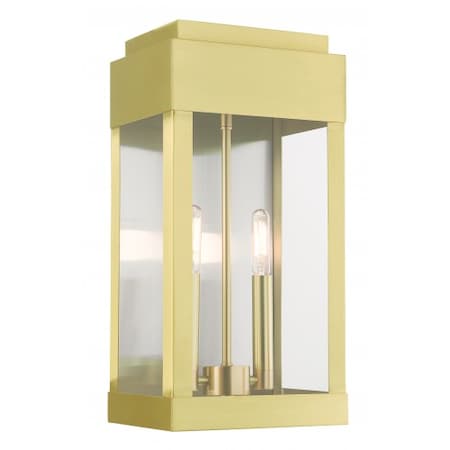 Livex Lighting Satin BrassOutdoor Wall Lantern, 2 Light 21235-12
