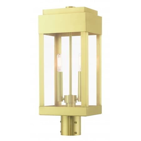 Livex Lighting Satin BrassOutdoor Post Top Lantern, 2 Li 21236-12