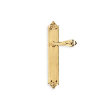 Omnia Lever with 21000 Plate Dummy Pair Narrow Plate Lock Bright Brass 252 21252/00.PD1