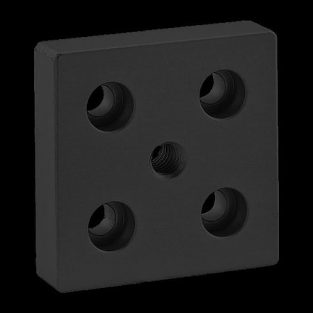 80/20 Ctr Tap Base Plate, 2"X2" W/5/16-18 Tap 2127-BLACK