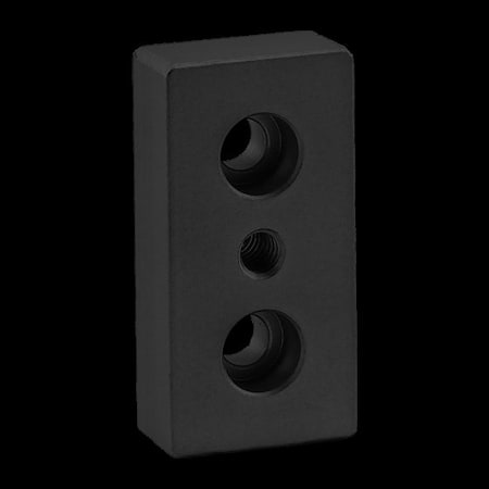 80/20 Center Tap Base Plate, 1"X2" 1/4-20 Tap 2128-BLACK