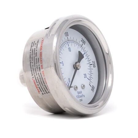 Pic Gauges 2 1/2 in Dial, 1/4 in NPT Male Center Back Location, Stainless Steel Case Material 212D-254H