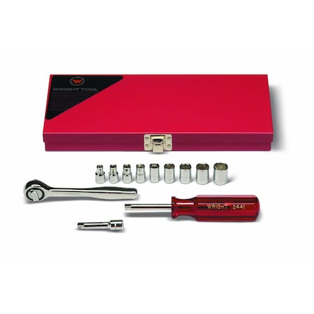 Wright Tool Set 1/4" Dr 12 Pc Set 6 Pt Std Skts Accs 212