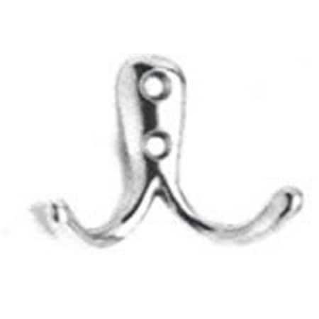 Omnia Decorative Double Coat Hook Bright Chrome 213/00.26