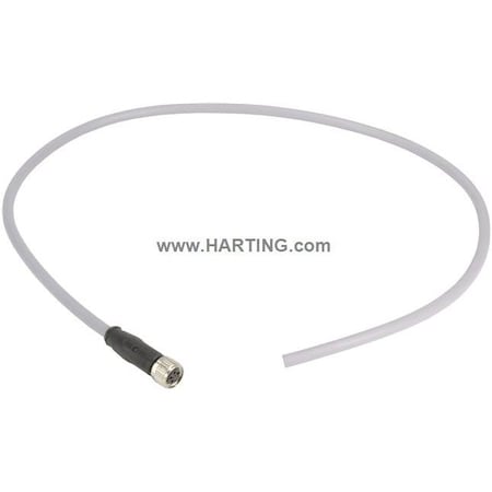 Harting Cordset, 0.5 m Cable, PVC, Gray 21348100481005