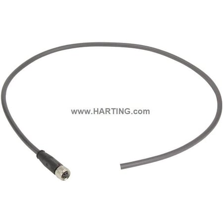 Harting Cordset, 1 m Cable, PUR, Black 21348100489010