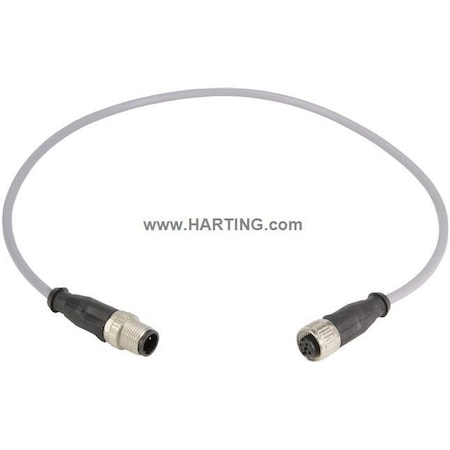 Harting Cordset, 1 m Cable, PVC, Gray 21348485383010