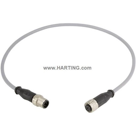 Harting Cordset, 0.5 m Cable, PVC, Gray 21348485484005