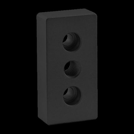 80/20 Ctr Tap Base Plate, 1.5"X3" W/7/16-14 Tap 2135-BLACK