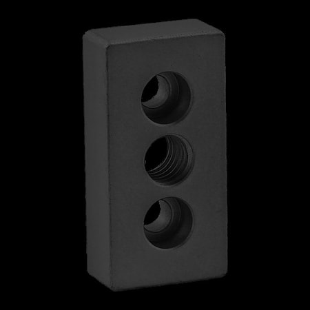 80/20 Ctr Tap Base Plate, 1"X2" W/7/16-14 Tap 2137-BLACK