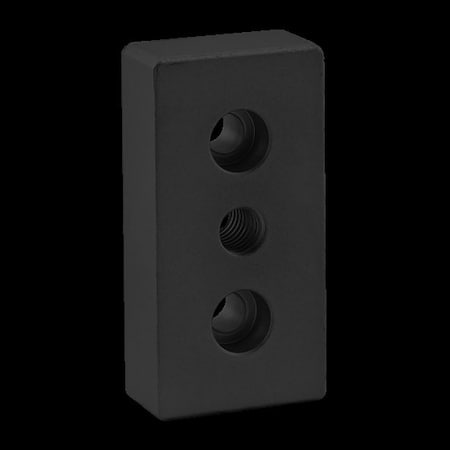 80/20 Ctr Tap Base Plate, 1.5"X3" W/7/16-14 Tap 2138-BLACK