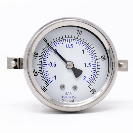Pic Gauges 2 1/2 in Dial, 1/4 in NPT Male Center Back Location, Stainless Steel Case Material 213D-254CC
