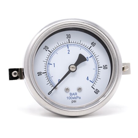 Pic Gauges 2 1/2 in Dial, 1/4 in NPT Male Center Back Location, Stainless Steel Case Material 213D-254D