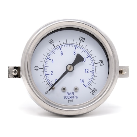 Pic Gauges 2 1/2 in Dial, 1/4 in NPT Male Center Back Location, Stainless Steel Case Material 213D-254G