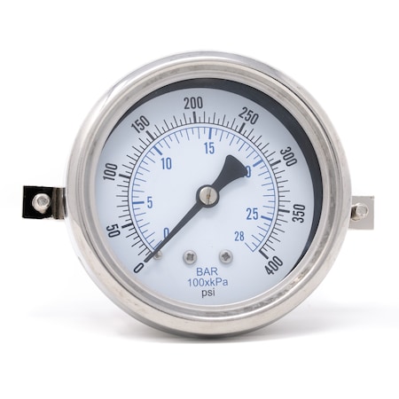Pic Gauges 2 1/2 in Dial, 1/4 in NPT Male Center Back Location, Stainless Steel Case Material 213D-254I