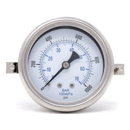 Pic Gauges 2 1/2 in Dial, 1/4 in NPT Male Center Back Location, Stainless Steel Case Material 213D-254M